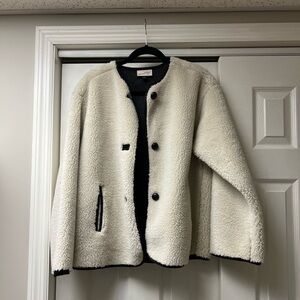 Women's Faux Sherling Coat - Universal Thread Cream Small